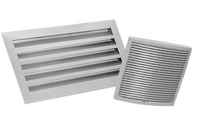 Алюминиевые наружные вентиляционные решетки с оцинкованными ламелями