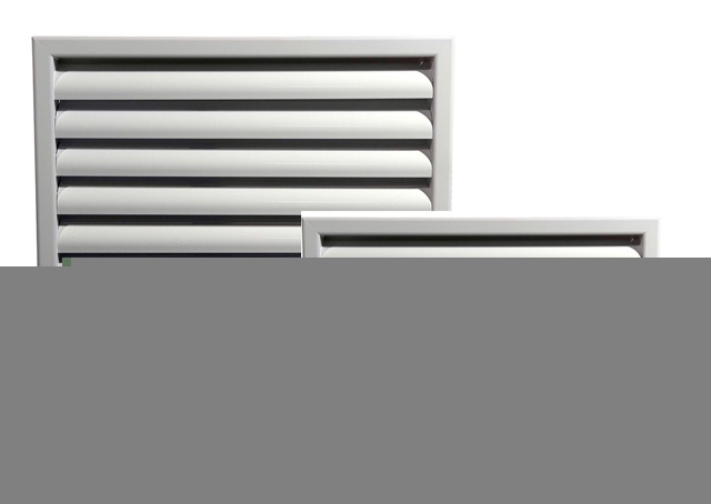 Алюминиевая наружная вентиляционная решетка с оцинкованными ламелями 250х500
